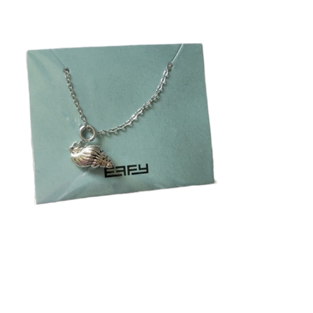 Effy Silver Tone Seashell Pendant Charm Chain Necklace